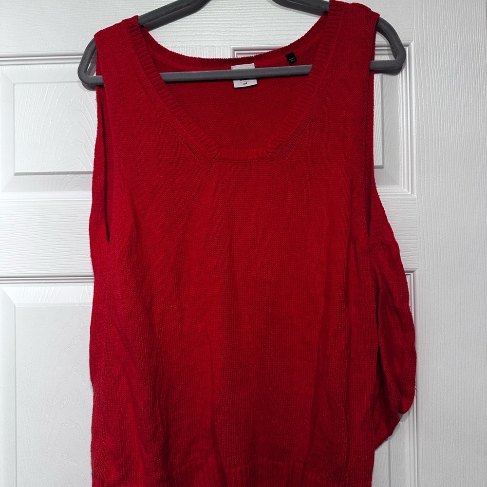 CAbi Vivid Orange Knit Tank Top